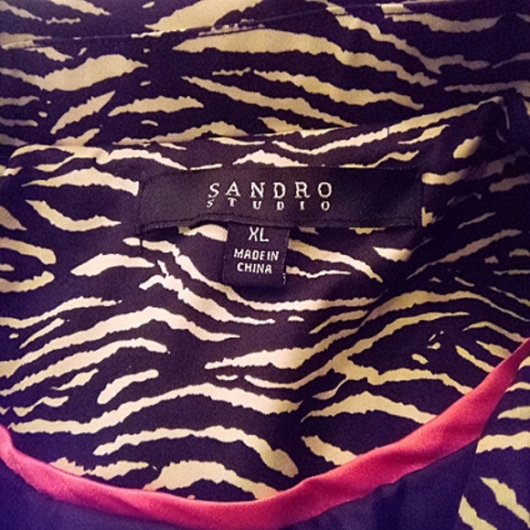 NWOT Sandro Studio Zebra Striped Blazer XL - Picture 2 of 3